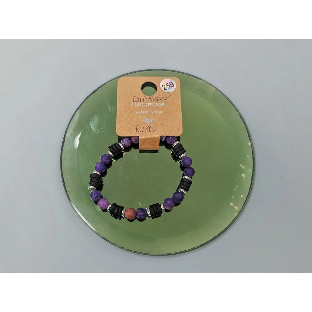 Purple Howlite & Lava Stone Diffuser Bracelet KIDS